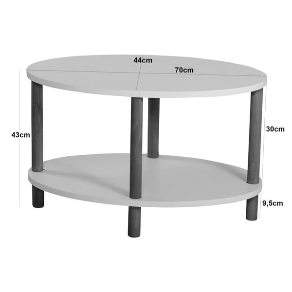 Soffbord Højreby 43x70x44 cm bok marmormönster creme [en.casa]