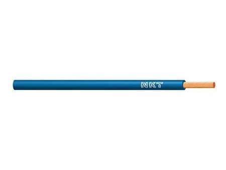 NKT Monteringsledning, PVC 1x6mm² PVT90 lyseblå 450/750V tromle, kabeldiameter - (100 meter)