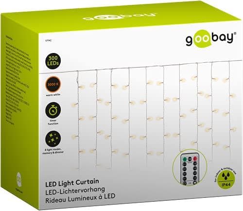 Goobay 300 LED-valoverho (57942) Läpinäkyvä