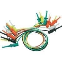 Voltcraft testledningssæt [Alligator Clips - Alligator Clips] 0,28 m Sort, Rød, Grøn, Gul, Hvid