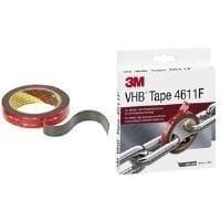 3M VHB Heavy Duty -teippi 5952F, 19 mm x 3 m, musta kaksipuolinen liima, mukautuva vaikeisiin - 1 kpl (5952193)