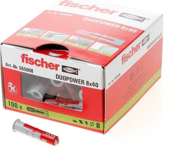Fischer DUOPOWER pistoke 8x40 100 kpl ilman ruuvia