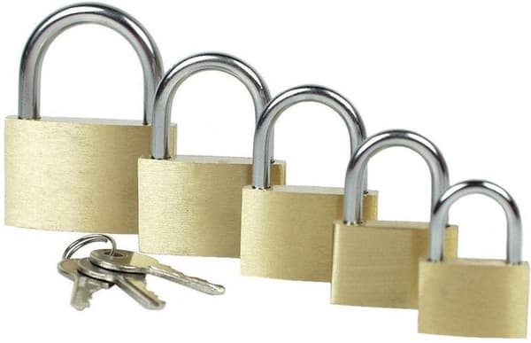 Brüder Mannesmann M 413-50 Hänglås 50 mm Olika nycklar Guldgult Nyckellås
