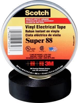 SUPER88-19X20-B Scotch svart isoleringstejp L x B 20 m 19 mm 1 (SUPER88-19X20-B)