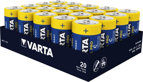 1 stk Varta Industrial LR14 C alkalisk batteri 7800mAh