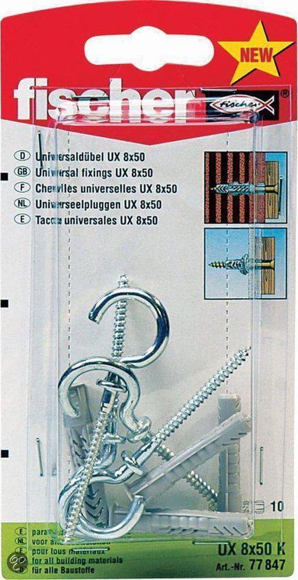 Fischer Universal stik/krog U x 6 x 35RHK - 4 stk