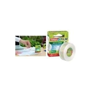 tesa Film Eco & Clear, gennemsigtig, 19 mm x 33 m bærefilm lavet af 100 % genbrugsplastik, stærk (57043-00000-00)