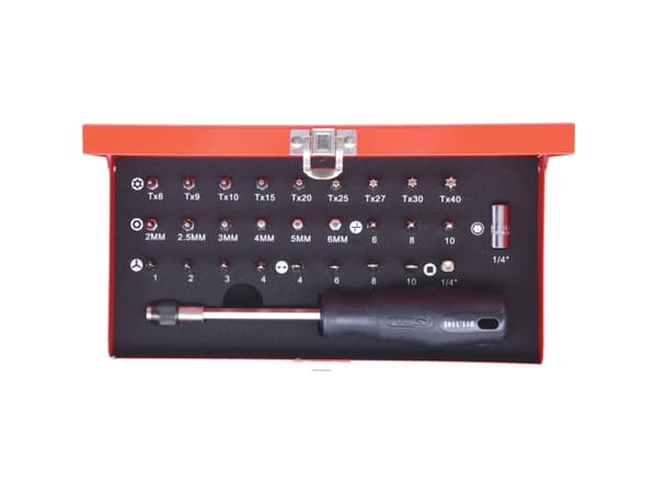 KS Tools 911.2029, 29 stykker, Nickel, DIN 3126, ISO 1173 - C 6,3, 25 mm, 880 g, 25,4 / 4 mm (1 / 4")