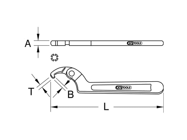 KS Tools 9638209 963.8209 Kroknyckel