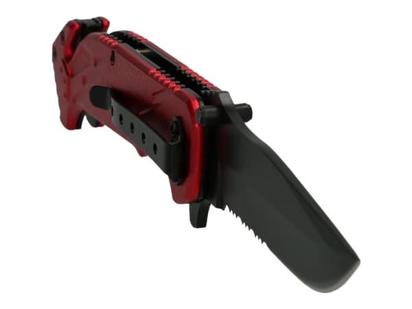 KS Tools 907.2220, Fällkniv med låsblad, Camper/scout, Drop point, Svart, Röd, 21 cm, 8,5 cm