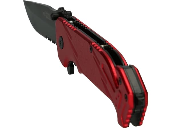 KS Tools 907.2220, Fällkniv med låsblad, Camper/scout, Drop point, Svart, Röd, 21 cm, 8,5 cm