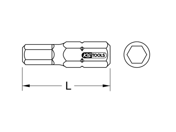 KS Tools 911.5129, 1 styck, Insex (metriska enheter), Nickel, DIN 3126, ISO 1173 - C 8, 30 mm, 10 g