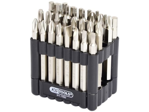 KS Tools 911.7550, 32 stykker, Nickel, DIN 3126, ISO 1173 - E 6,3, 75 mm, 670 g, 25,4 / 4 mm (1 / 4")