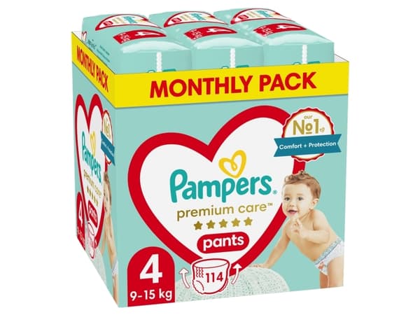Pampers Pieluchomajtki Pants Premium Care 4, 9-15 kg, 114 szt.