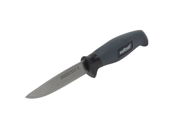 wolfcraft GmbH 4085000, Svörd, Camper/scout, Spear point, Rostfritt stål, Svart, 9,5 cm
