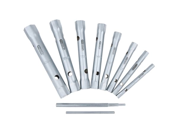 KS Tools 518.0900, Rustfritt stål, Kromvanadiumstål, Rett, 6,8,9,10,11,12,13,14,16,17,18,19,20,22 mm, 920 g, 10 stykker