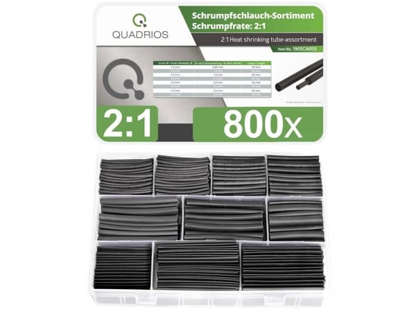 Quadrios 1905CA055 Krympeslangesortiment Sort Krympningshastighed:2:1 800 stk