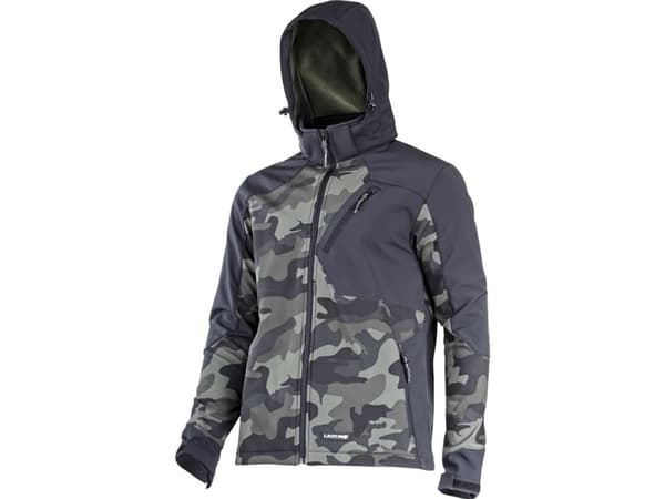 Lahti Pro SOFTSHELL JACKET WITH HOOD. CAMO GREEN-BLACK, "2XL", CE, LAHTI