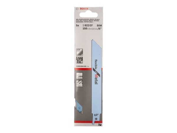 Bosch flexible for Metal S 922 EF - Sågblad - för rör, bladmetall, stål, profiler - 5 delar - längd: 150 mm