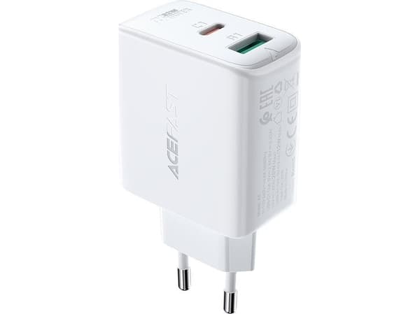 Vegglader Acefast A5 PD 32W, USB + USB-C (hvit)