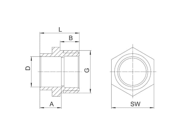 Ferro-adapternippel 1" x 28 mm messing (4243-2803)