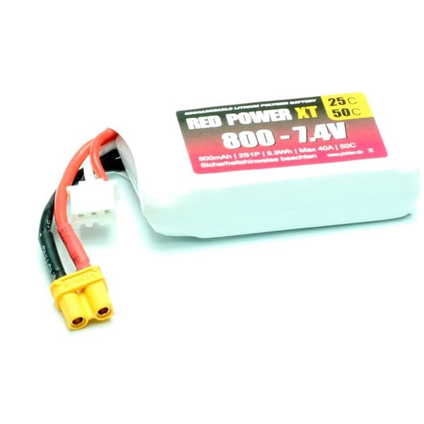 Red Power RC Batteripack (LiPo) 7.4 V 800 mAh 25 C Softcase XT30
