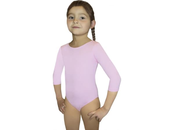 Gwinner Girls' Bodysuit BODYSUIT GIRLS ¾ SLEEVE LEOTARD PINK (110)