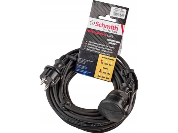 Schmith GUMMISKØTELEDNING, KABEL 3X1, 5MM, 15M, SVART