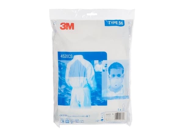 3M 4520CS, Vihreä, Valkoinen, 2XL, SML, Aikuinen, Unisex, Vetoketju