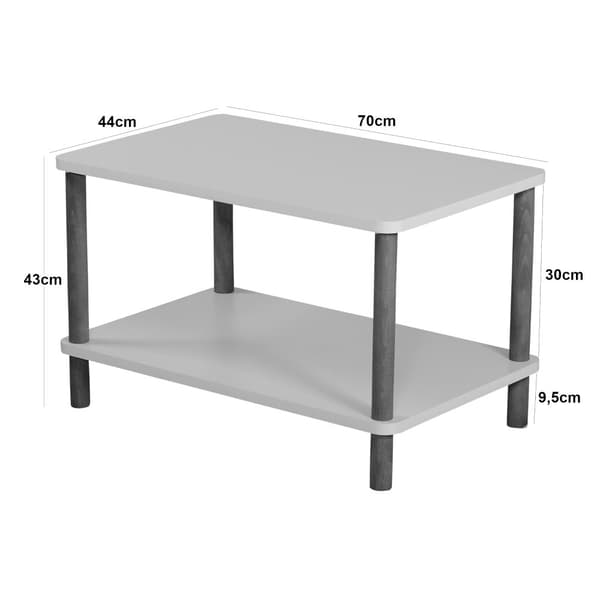 Soffbord Jelling 43x70x44 cm bok vit [en.casa]