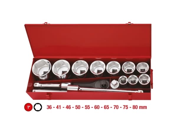 KS Tools 911.0815, Stikkontakt, 1", 1 hoder, Kromvanadiumstål