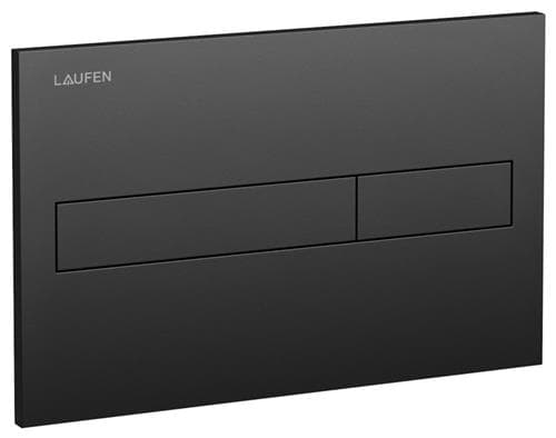 Laufen dobb.trykplade, matsort - betjeningsplade, dobbelt skyl, matsort