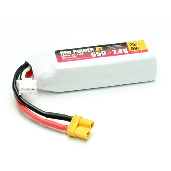Red Power RC Batteripack (LiPo) 7.4 V 650 mAh 25 C Softcase XT30