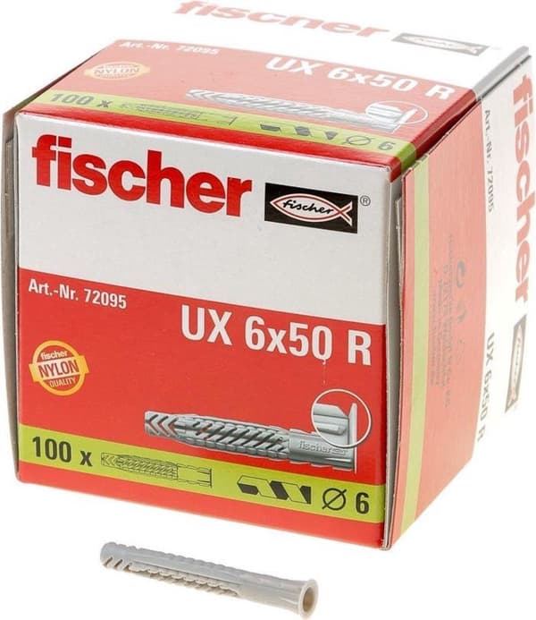 Fischer UX 6 x 50 R Universalpluggar 50 mm 6 mm 72095 100 st.