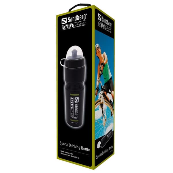 Sandberg Active Sports dricksflaska - Sport - 750 ml - Svart - Grön - Vit - Högdensitetspolyeten (HDPE) - 248 mm - 7,3 cm (999-29)