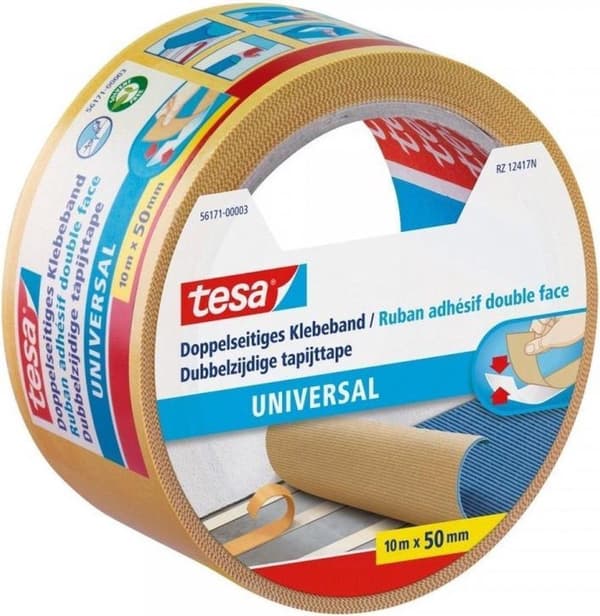 Tesa universaali kaksipuolinen mattoteippi - 10 mx 50 mm.
