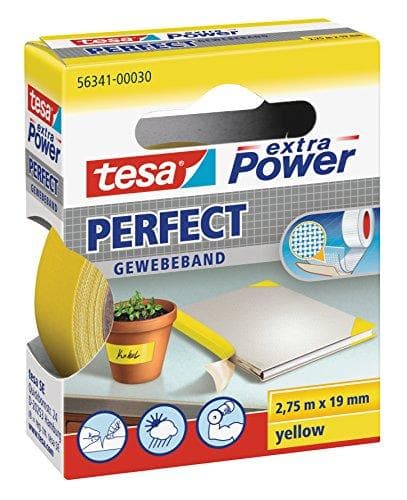 tesa stoftape 4651 premium, 38 mm x 50 m, gul plastbelægning lavet af 148 mesh rayon stofbærer og - 1 stk (04651-00522-00)