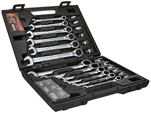 KS TOOLS Werkzeuge-Maschinen GmbH GEARplus RINGSTOP räikkäavainsarja, 30 osaa adapterineen (503.4960)