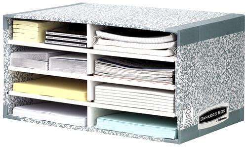 Bankers Box System skrivebordssortering 26 x 49 x 31 cm grå