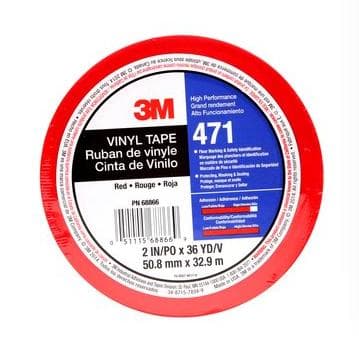 3M 471 - Röd - Fixering - Markering - Vinyl - 4°C - 76°C - 32,91 m (471IW-R50-D)