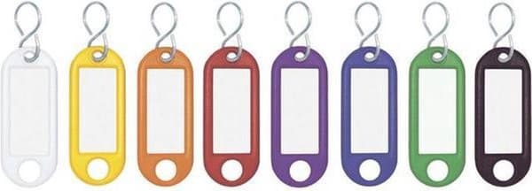 WEDO Nøglering med S-ring, 2-hul, assorteret (pakke med 100 stk.)