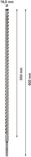 Bosch Expert SDS-plus-7X - boremaskine - til beton, murværk, armeret beton, granit, gnejs - hammerindsats - 16 mm - SDS-plus - længde: 600 mm