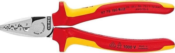 Knipex 97 78 180 Krympetænger Ferrules 0,25 til 16 mm²