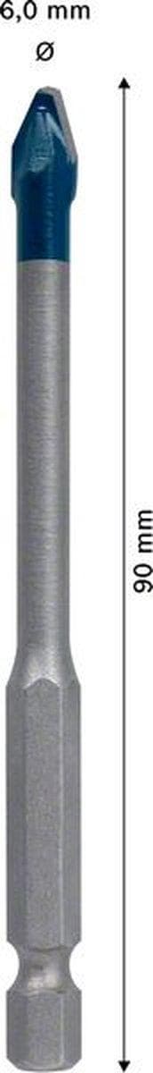 Bosch Tilbehør EXPERT HEX-9 HardCeramic 2608900590 Flisebor 1 stk(e) 6 mm Kombilængde 90 mm Sekskantet skaft 1 stk.