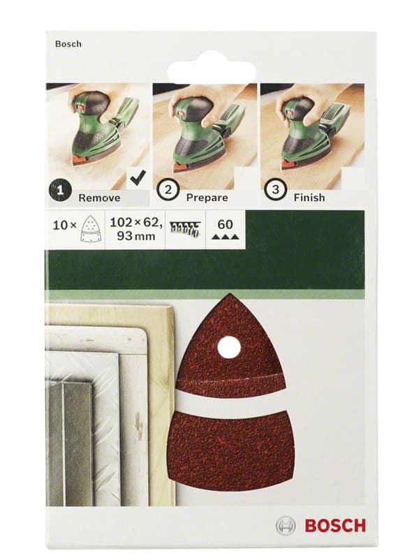 Bosch 10-delt slibepladesæt til multislibere 102 x 62 mm - korn 180