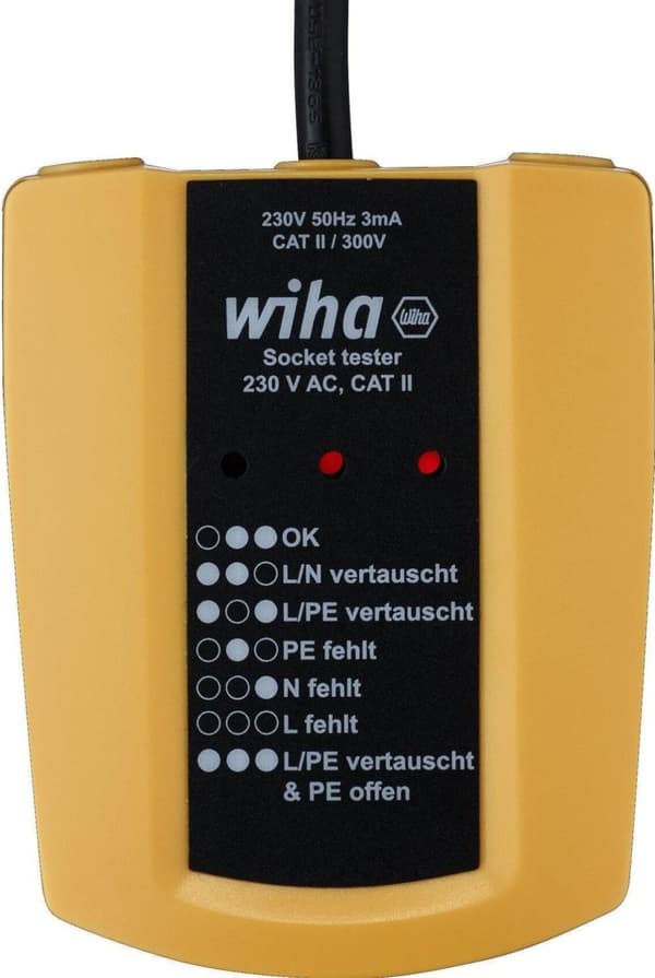 Wiha stikkontakt tester 230 V AC, CAT II SB25561 (45220)