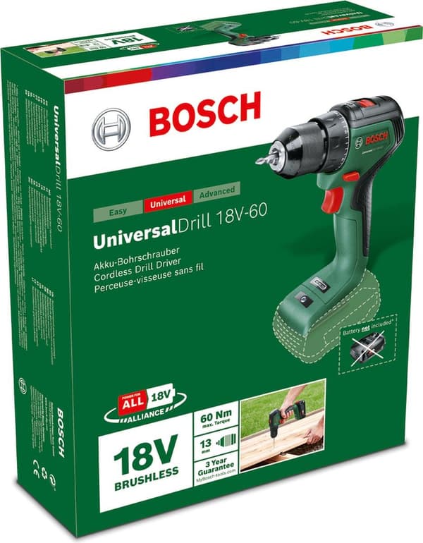 Bosch UniversalDrill 18V-60 Akku boremaskine - Uden batteripakke og oplader
