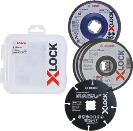 Bosch X-LOCK - Skære- og slibeskivesæt - til træ, metal, plast - 5 stk - 125 mm