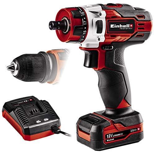 Einhell TE-CD 12/1 X-Li Akku boreskruetrækker (1 x 2,0 Ah) (Li-Ion, 12 V, 2-gears gearkasse, aftagelig chuck, Speed Electronics, LED-belysning, Soft G