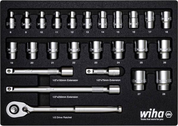 Wiha 44740 Hylsnyckelsats 1/2 395 mm